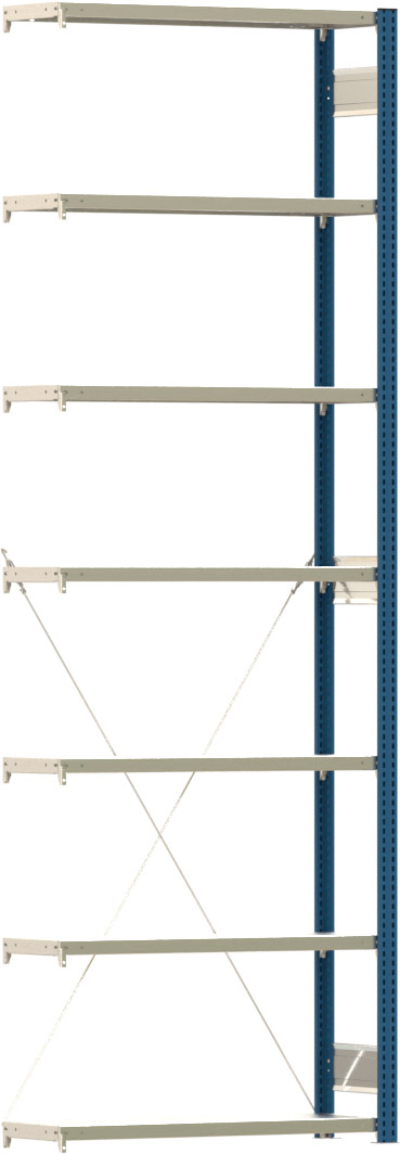 Fachbodenregal BERT - Breite: 100,5 cm - Tiefe: 30 cm - Höhe: 300 cm - 7 Böden - Anbauregal