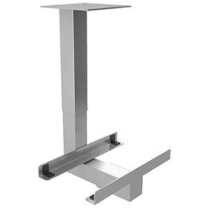 PC-Halter, BxTxH 210x360x330-530 mm, zum seitlichen Anbau an Schreibtische, silber