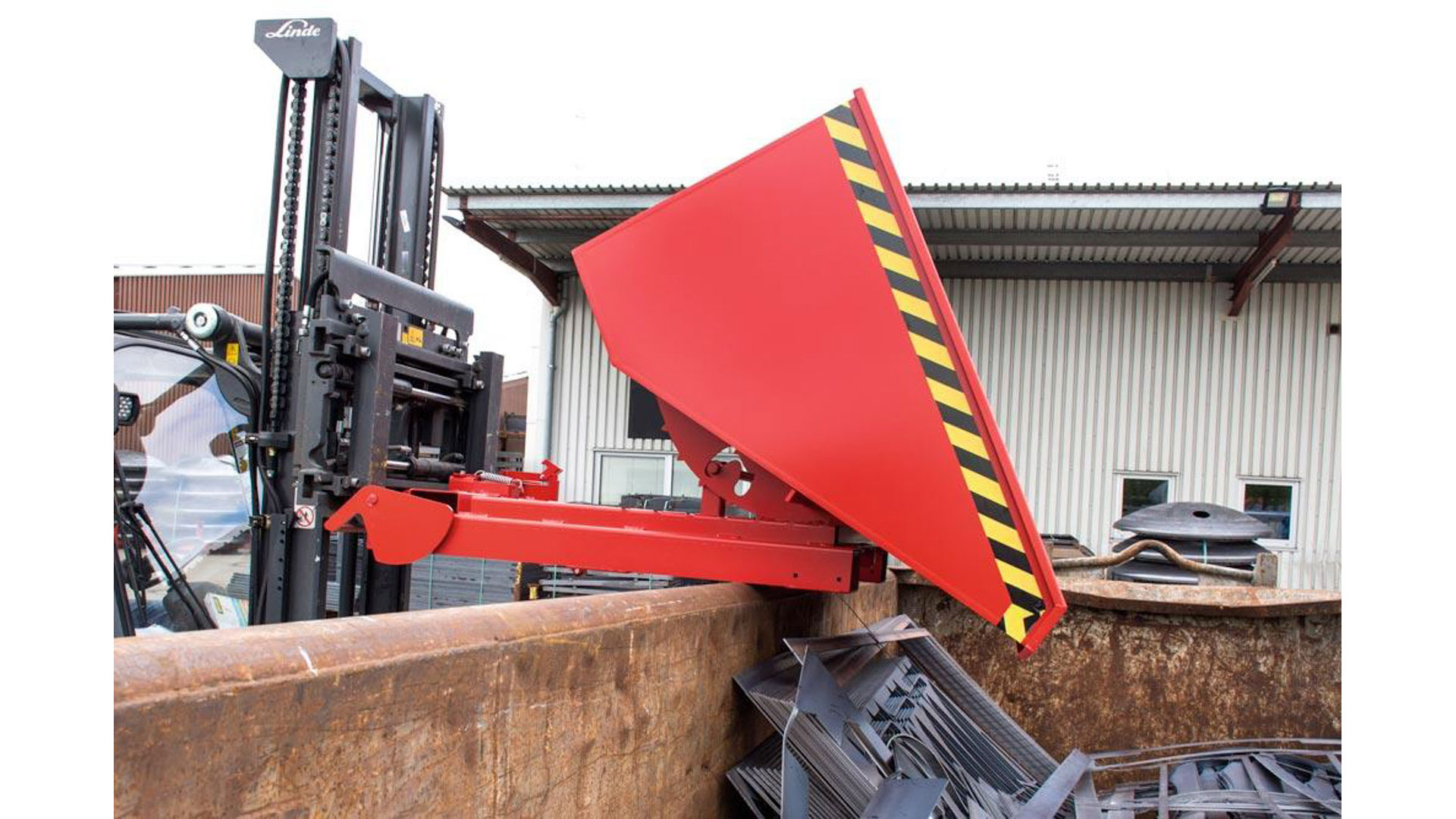 Muldenkippbehälter, automatisch - Volumen 900 l - Tragkraft 1.000 kg - 865 x 1.570 x 1.485 mm (HxBxT) - verzinkt