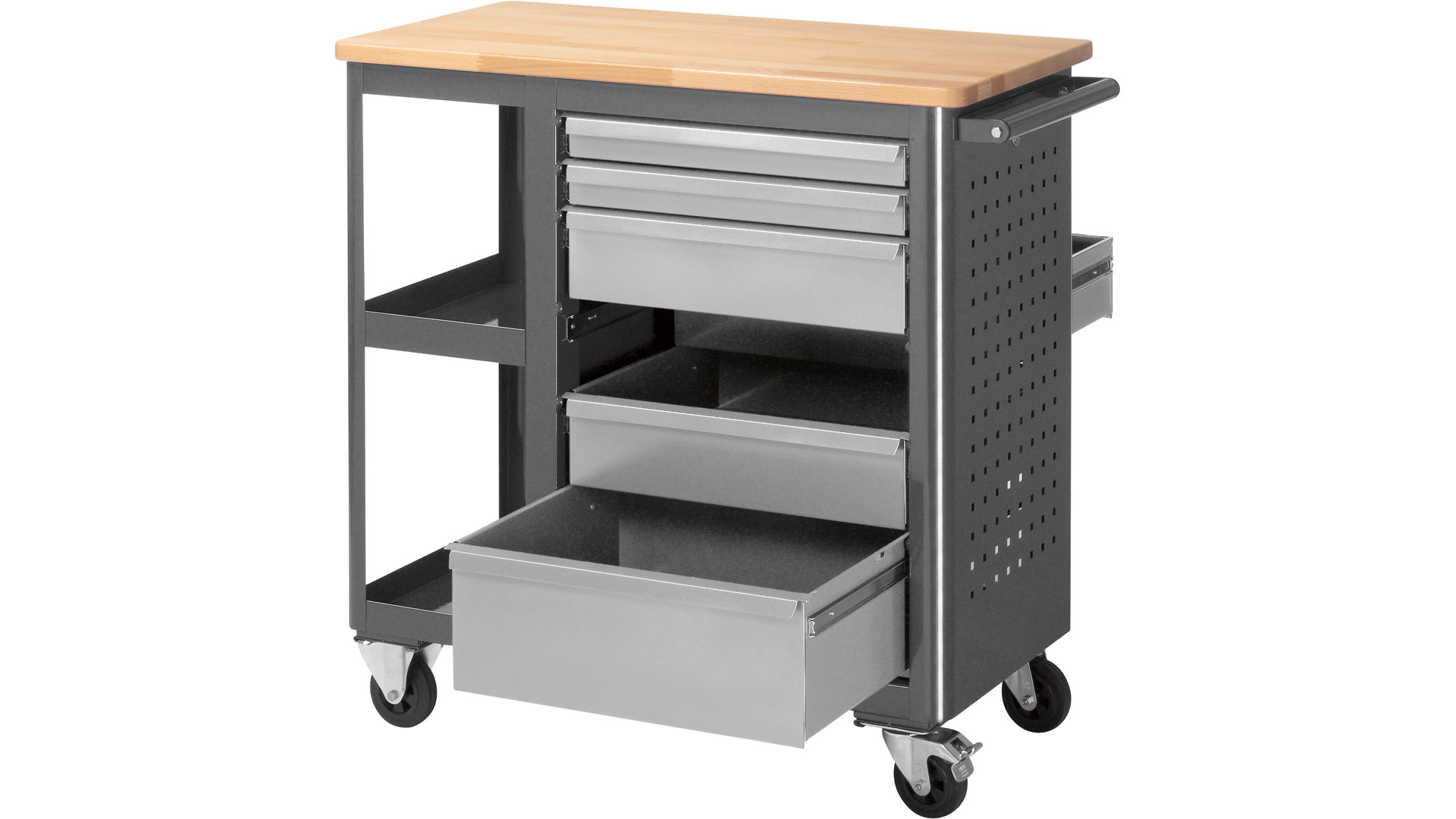 Werkstattwagen, Rollwerkbank mit Bucheplatte