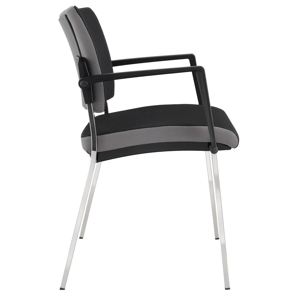 Konferenzstuhl, gepolstert, Sitz-BxTxH 460x470x450 mm, schwarz, VE 2 Stück