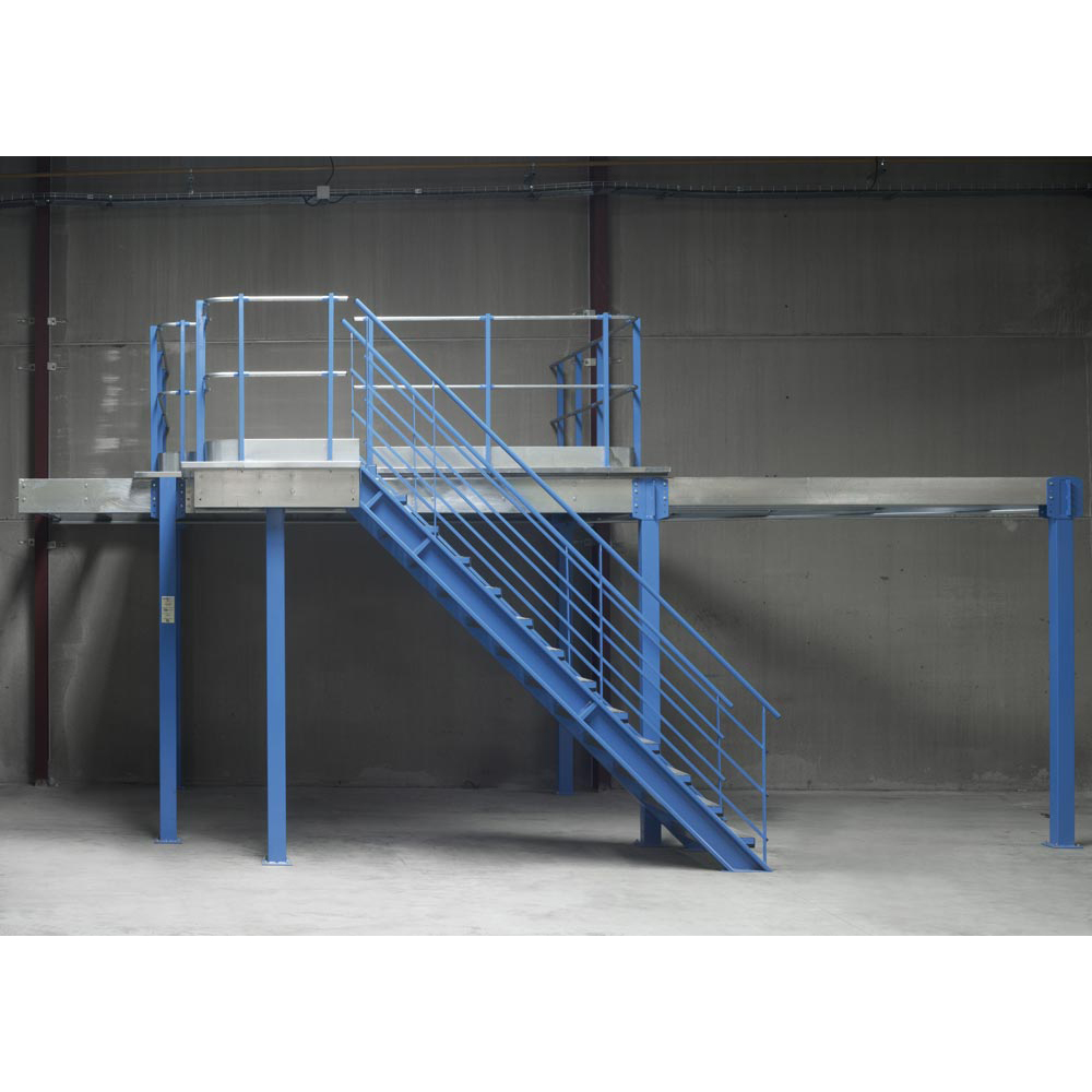 Lagerbühne, Anbaufeld, 1 Stütze und 2 Hauptträgern, Traglast 350 kg/qm, BxTxH 4000x4000x2500 mm