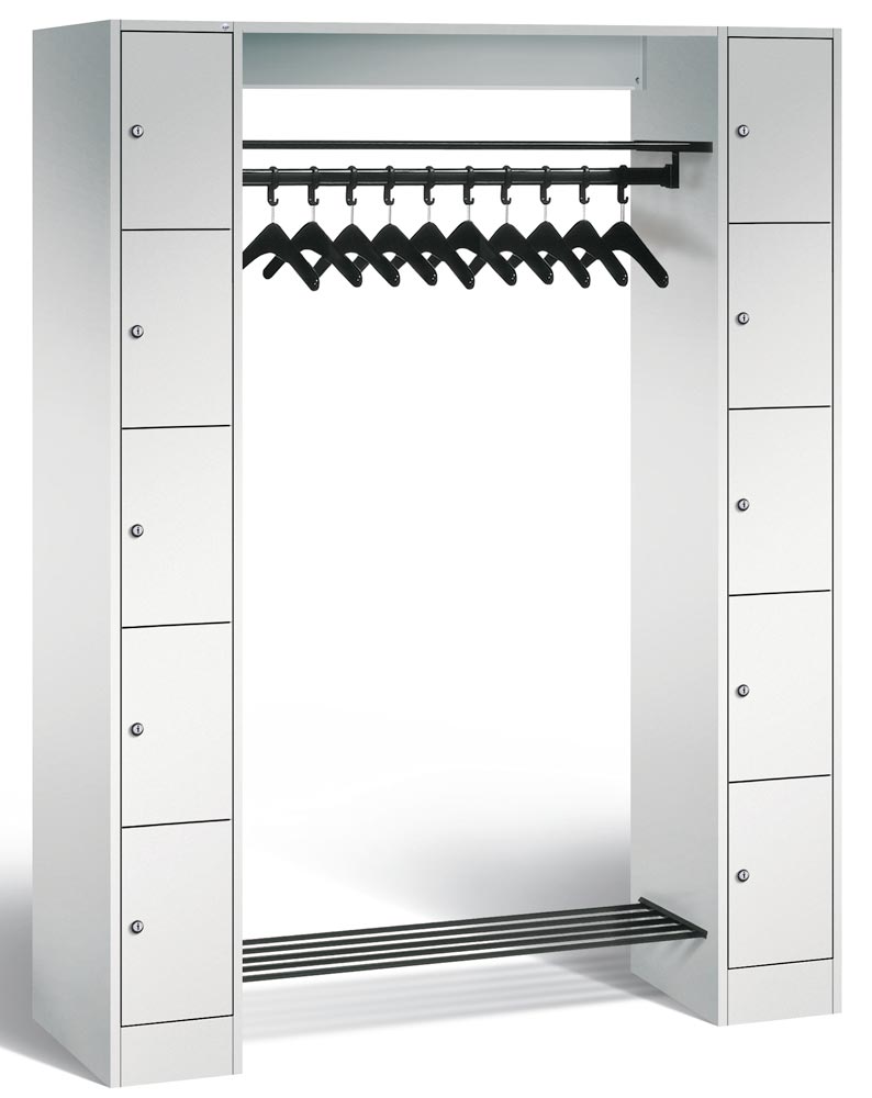 Garderobe, Garderobenanlage, Breite 143 cm, Höhe 195 cm, Tiefe 48 cm, 10 Fächer