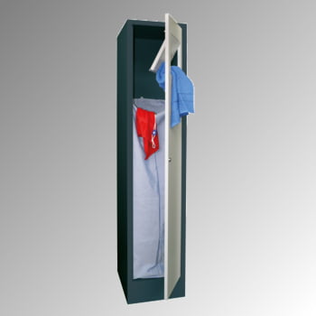 Wäschesammelschrank - 1.850 x 400 x 500 mm (HxBxT) - Sockel - Zylinderschloss - lichtgrau/feuerrot