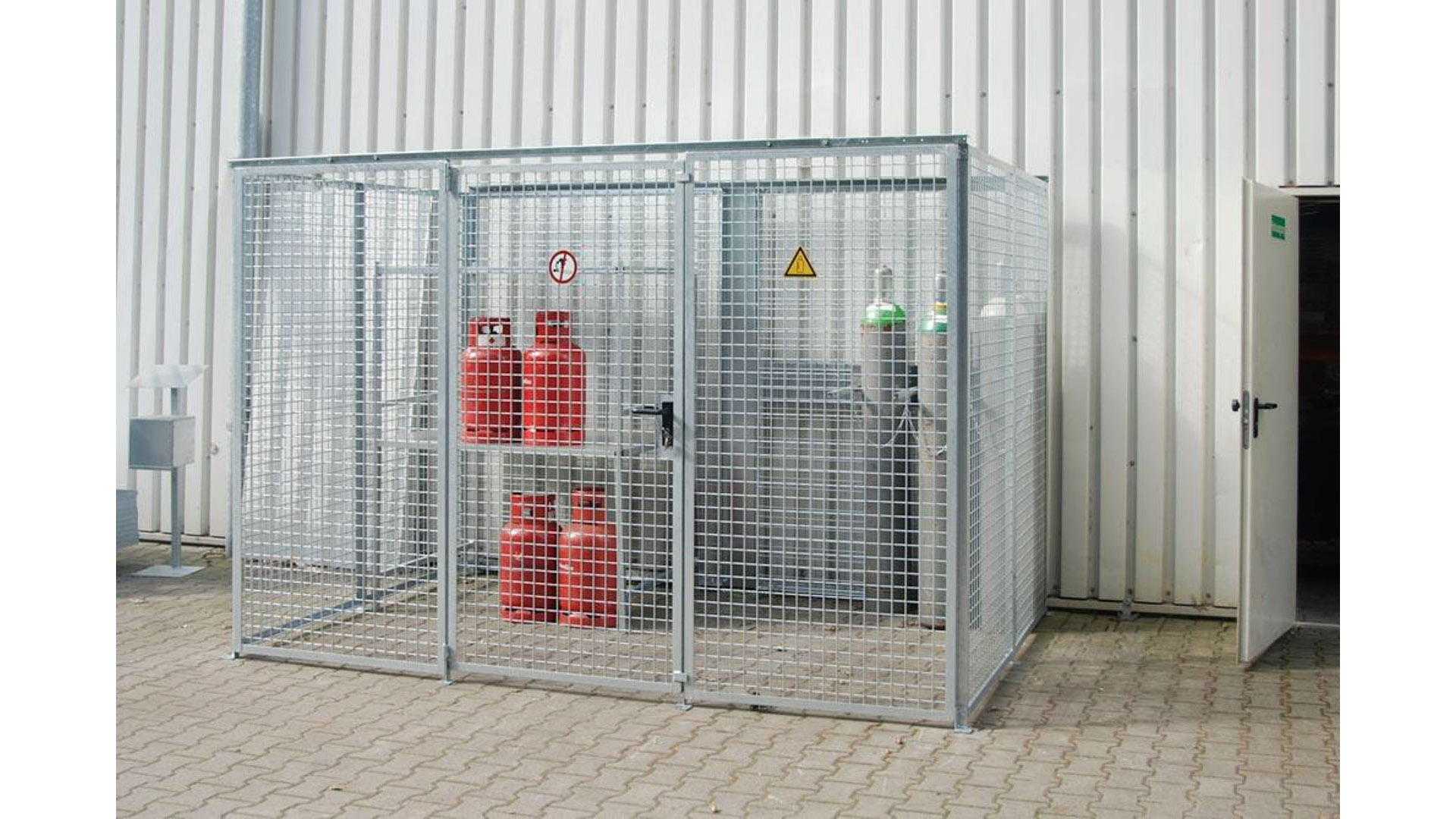 Gasflaschencontainer, Gasflaschenlager ohne Dach
