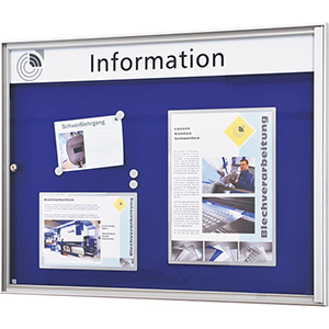 Schaukasten, BxTxH 380x27x500 mm, DIN A3 hoch, Aluprofile, ESG-Glas, Rückwand anthrazit, inkl. 10 Magnete + 1 Einstecktasche