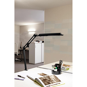 Schreibtischlampe, LED-Leuchte ATLANTIC, Leuchtenkopf 330x70 mm, Höhe 420 mm, 21 LEDs, 9 W, schwarz