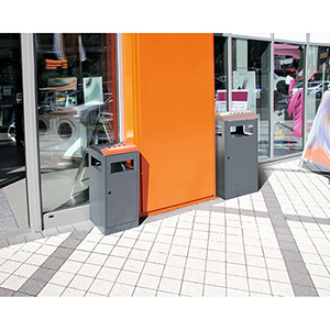 Kombi-Ascher, Edelstahl Kopfelement, Ascherlade 5 l, verz. Inneneimer Vol. 40 l, RAL 7016, BxTxH 350x350x815 mm