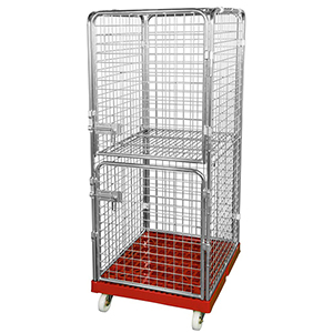 Rollbox mit Drahtgitterwänden