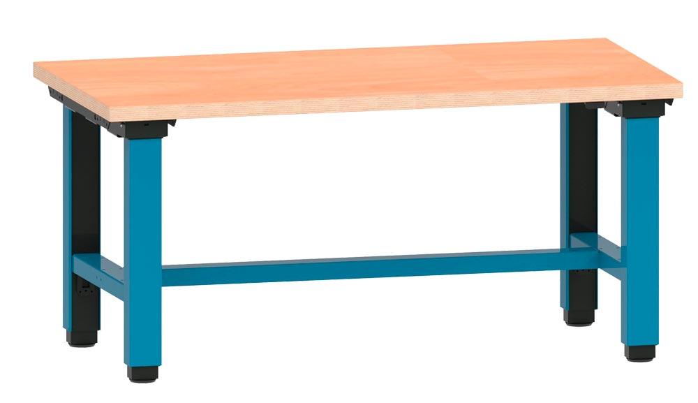Elektrisch hv.  Arbeitstisch, Breite 200 cm, Tiefe 80 cm, Höhe bis 122,5 cm, Platte: Buche 50 mm
