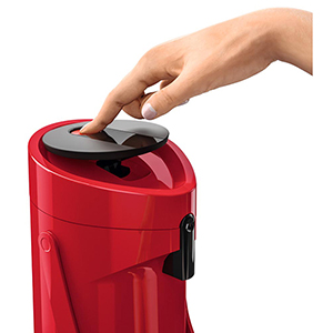 Pump-Isolierkanne, 1,9 Liter, Kunststoffgehäuse, Glas-Isolierkolben, rot