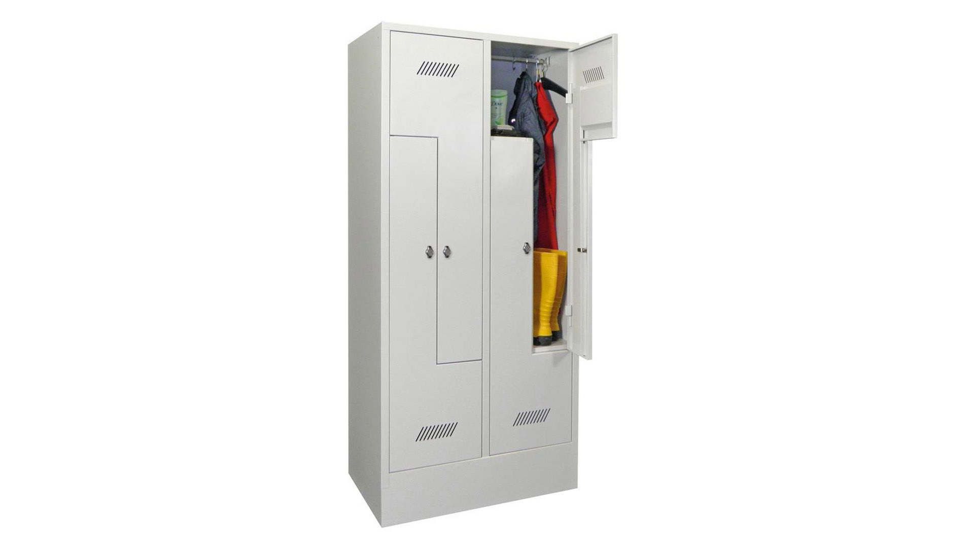 Z-Spind, Breite 80 cm, Höhe 185 cm, Tiefe 50 cm, 4 Abteile