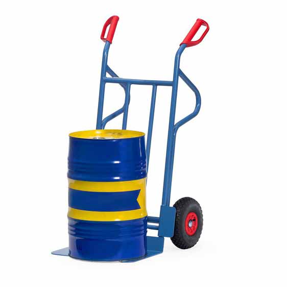 Sackkarre, Stahlrohrkarre - Traglast 350 kg - Schaufelmaß (BxL) 480 x 300 mm - Luftbereifung