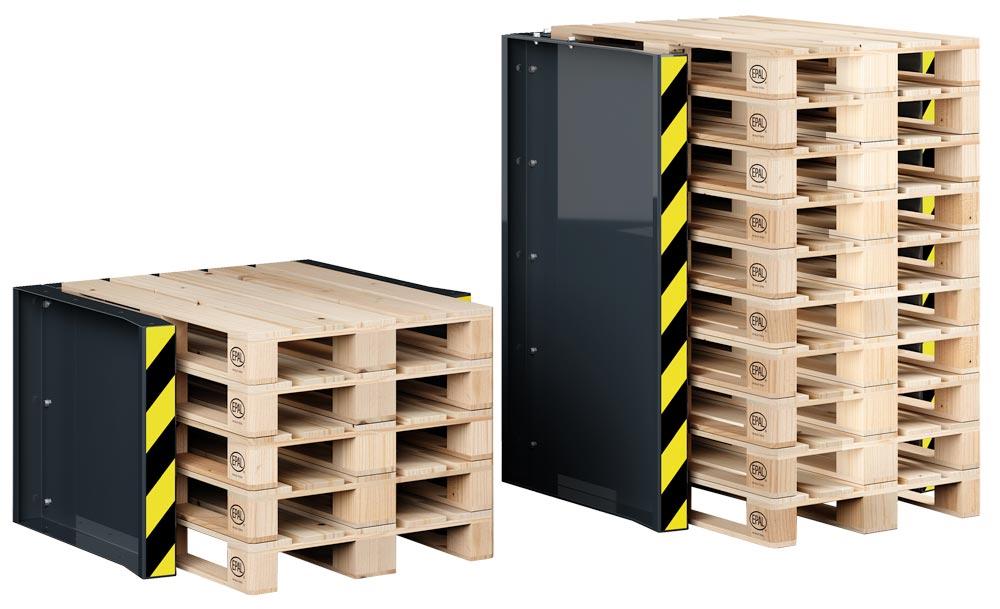 Paletten-Stapel-Station für 10x Europaletten, BxTxH 1020x945x1425  mm, aus 4mm Blech, RAL 7016 anthrazitgrau