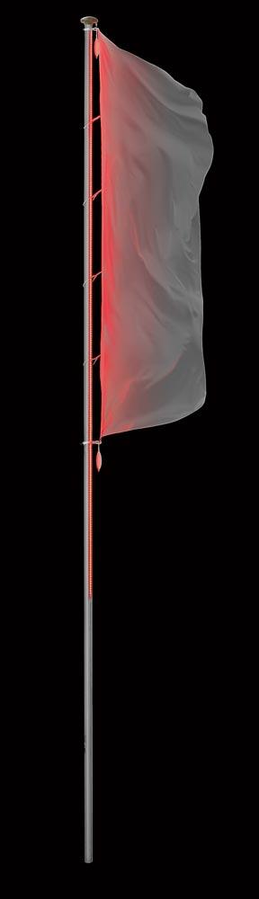 LED-RGB Fahnenlichtmast mit innenliegender Hißvorrichtung