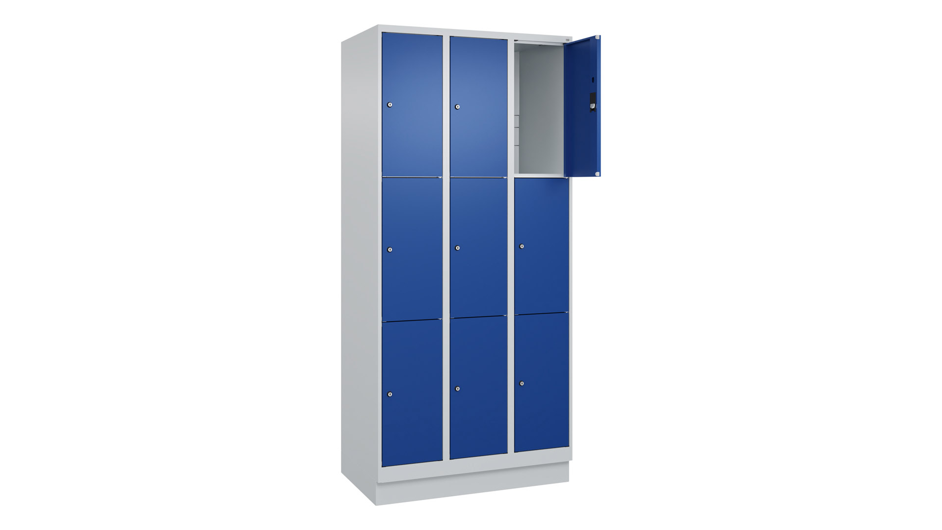 Fächerschrank, Breite 90 cm, Höhe 195 cm, Tiefe 50 cm, 9 Fächer
