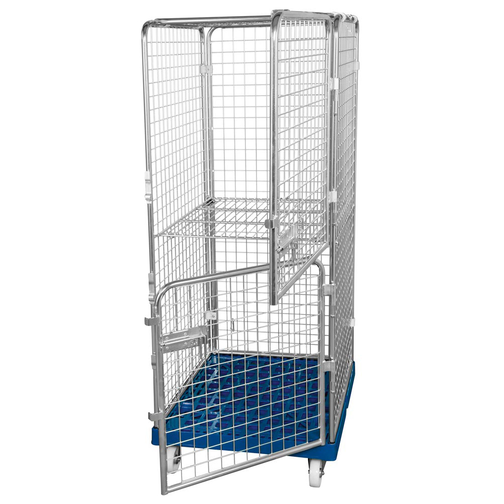 Rollbox mit Drahtgitterwänden