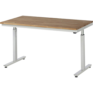 Elektrisch höhenverstellbarer Arbeitstisch, Breite 150 cm, Tiefe 80 cm, Höhe 112 cm,  Schublade(n), Platte: Buche-Riegel