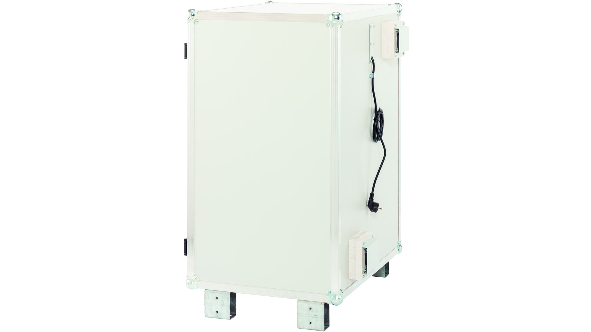 Akku-Ladeschrank,  Basis, Rauchmelder, techn. Lüftung, BxTxH 800x660x1110 mm, Tür orange, Stapelfüße, Korpus grau