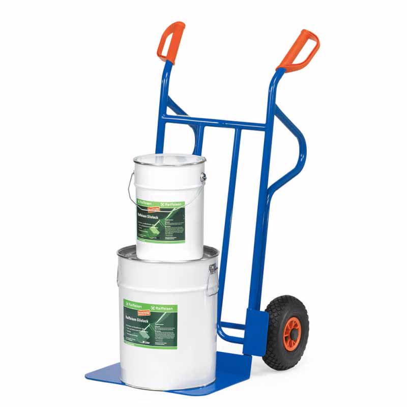 Sackkarre, Stahlrohrkarre - Traglast 350 kg - Schaufelmaß (BxL) 480 x 300 mm - Luftbereifung