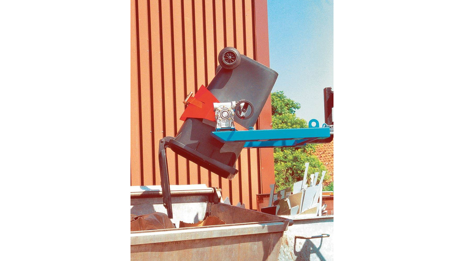 Fasskipper - für Fässer und Müllbehälter - 300 kg - Handkurbel - lichtblau