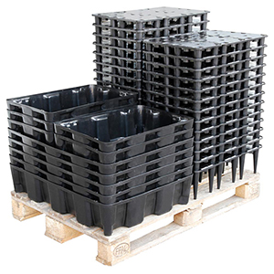 PE-Auffangwanne, BxTxH 600x400x165 mm, Auffangvol. 25 l, Gewicht 1,8 kg, schwarz