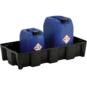 PE-Auffangwanne, BxTxH 800x400x165 mm, Auffangvol. 35 l, Gewicht 2,2 kg, schwarz