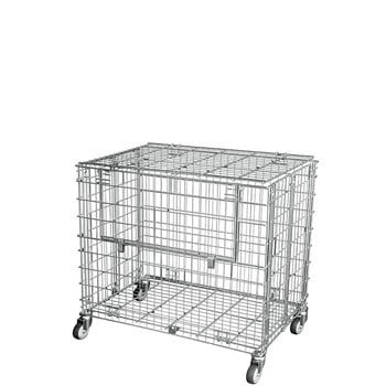 Ballwagen, Drahtgitterwagen, Rollbehälter, Metallkorb, verzinkt, Füllhöhe 870 mm, 4 Lenkrollen, 150 kg Tragkraft, 1.000 x 1.040 x 610 mm (HxBxT)