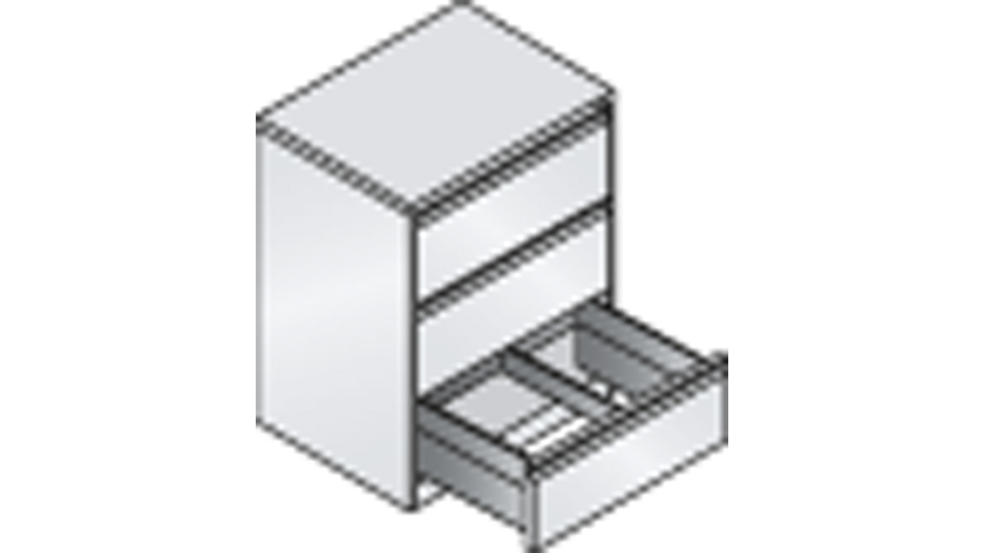 Hängeregisterschrank, Schubladenschrank, BxTxH 787x590x1045 mm,  zweibahnig, 3 Schubladen, Griffleiste, RAL 9016 verkehrsweiß