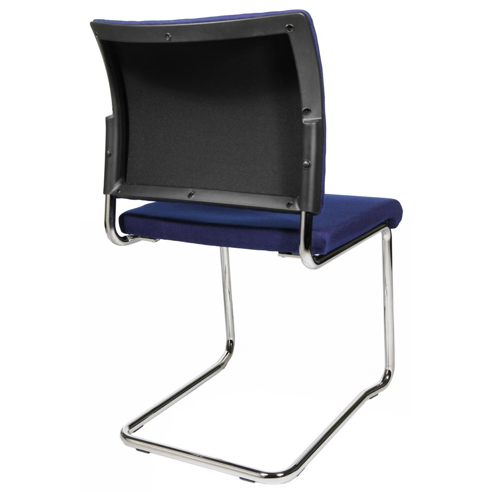 Schwingstuhl, Freischwinger, Sitz-BxTxH 480x450x450 mm, Gesamthöhe 850 mm, Gestell verchromt, Sitz- + Rückenpolster royalblau, VE 2 Stück