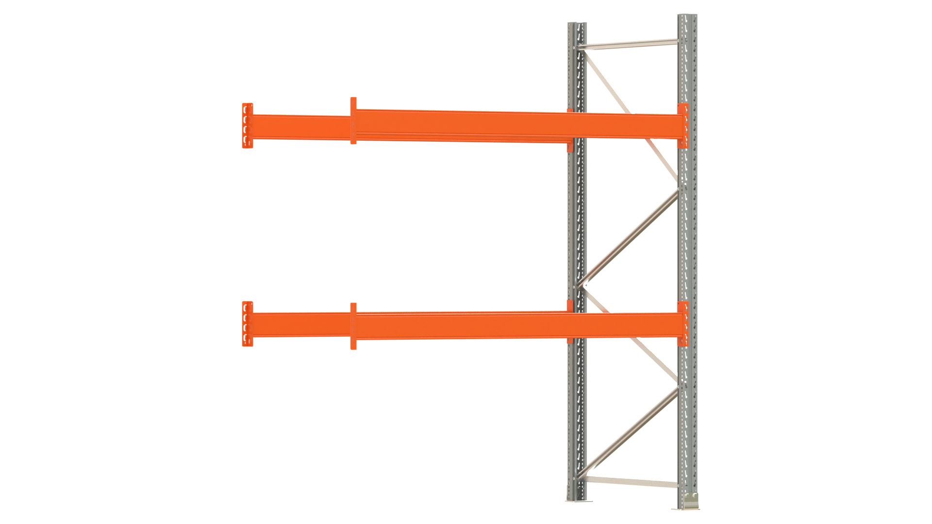 Palettenregal ARTUS - Anbaufeld - Breite 198,5 cm - Höhe 250 cm - Tiefe 110 cm - 2 Träger Ebenen