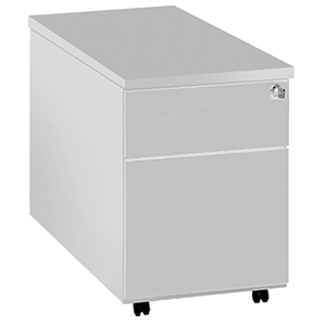 Rollcontainer, BxTxH 420x800x540 mm, 1 Schublade, 1 Hängeregistratur, Schloss, weiß