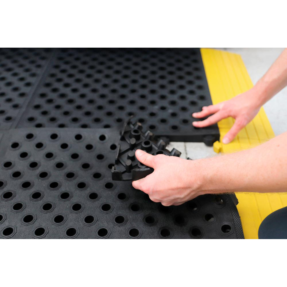 Anti-Ermüdungsfliese im Stecksystem, BxT 500x500 mm, geschl. Oberfl.,schwarz,