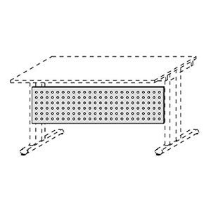 Schreibtisch-Sichtblende, gelocht, silber, BxH 800x400 mm