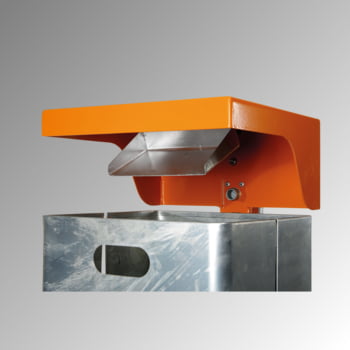 Abfallbehälter rechteckig, mit Haube - Wand- oder Pfostenbefestigung - mit Ascher - 50 l - kobaltblau