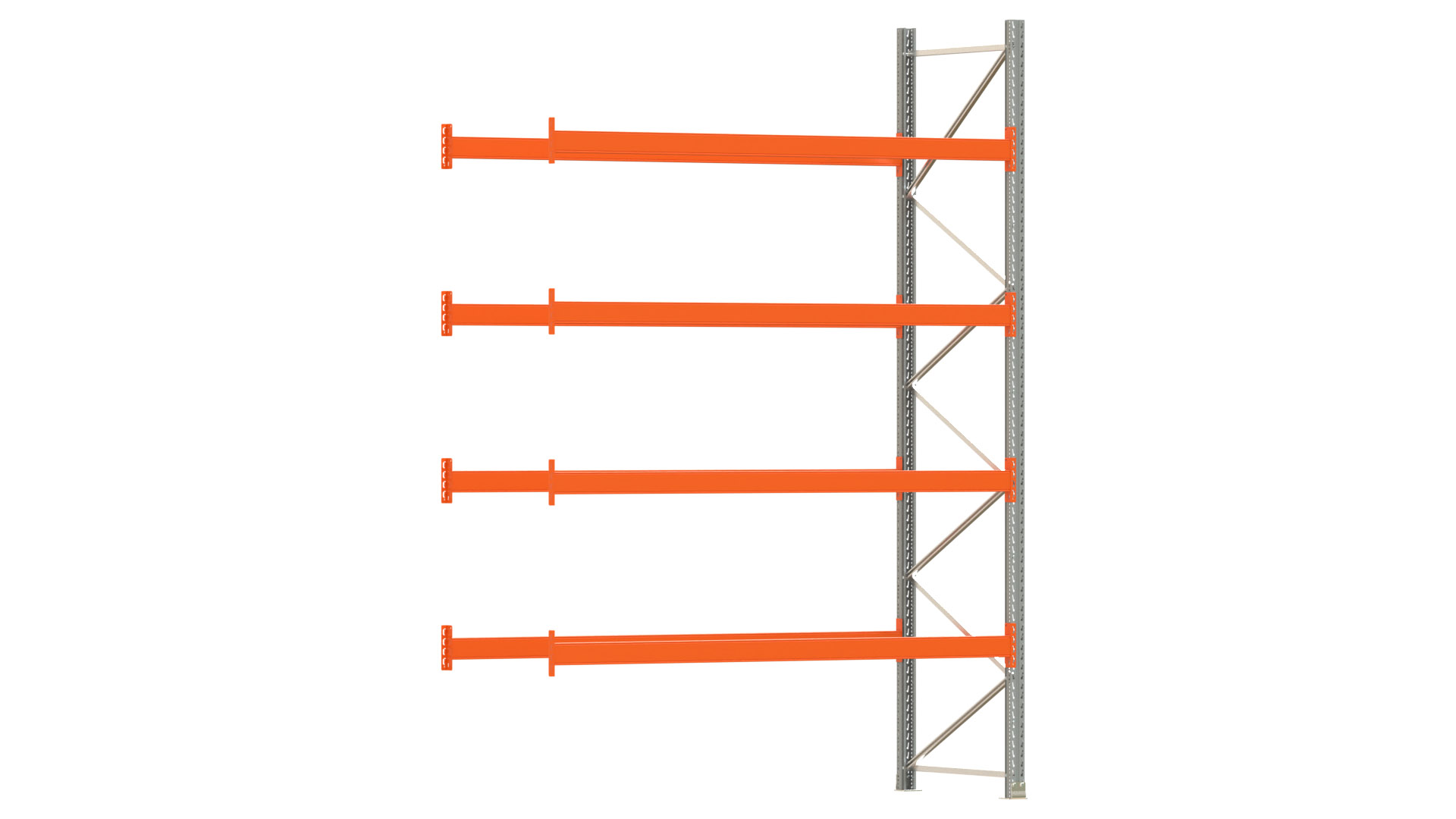 Palettenregal ARTUS - Anbaufeld - Breite 278,5 cm - Höhe 400 cm - Tiefe 110 cm - 4 Träger Ebenen
