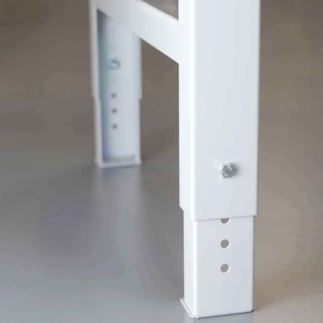 Werkbank 7000 BR, BxTxH 1500x700x790-1140 mm, Platte Buche 40 mm, inkl. Buche-Ablageboden, zerlegte Anlieferung, RAL 7035