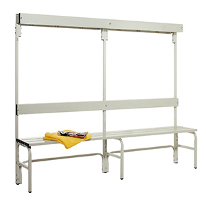 Garderobenbank, einseitig, Breite 101,5 cm, Höhe 165 cm, Tiefe 37,5 cm