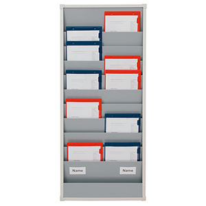 Werkstattplaner schmal, 10 Fächer, BxTxH 554x76x1282 mm