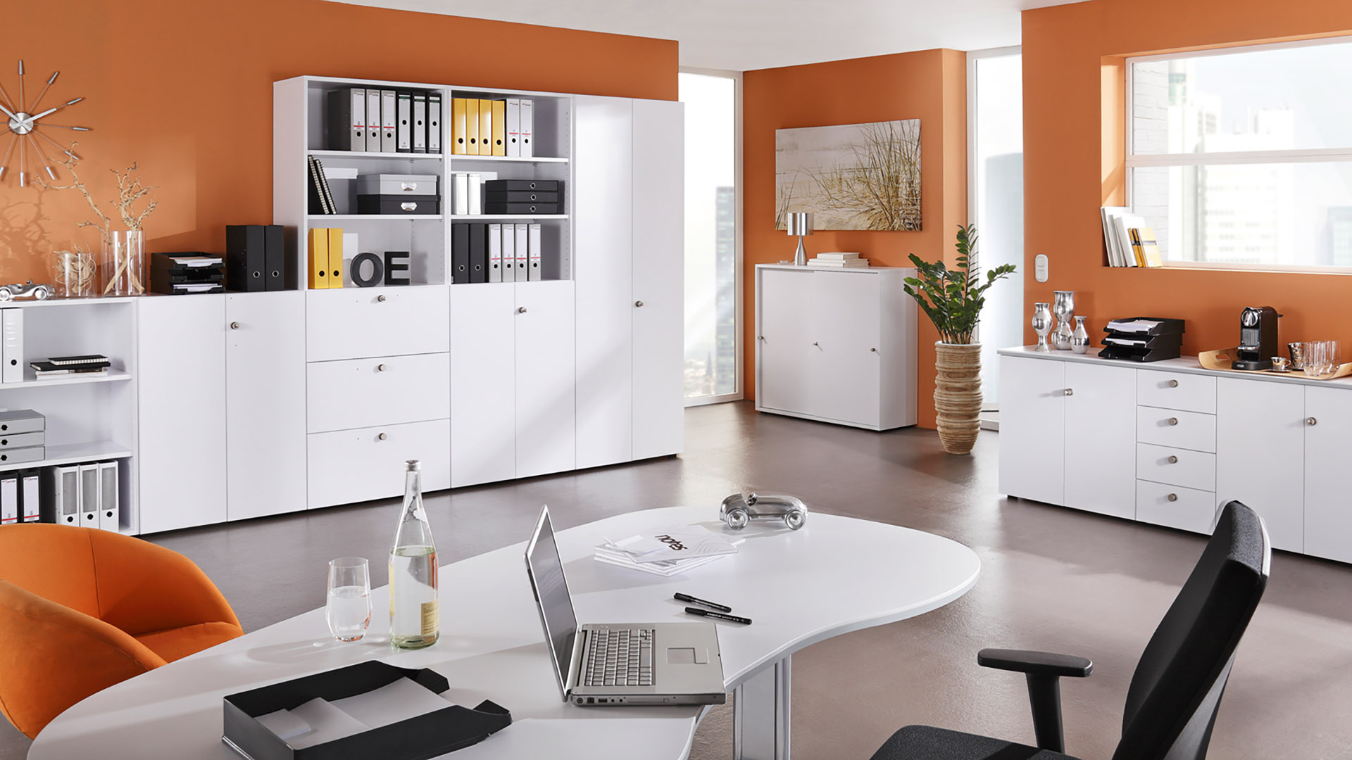 Kombischrank, BxTxH 800x420x2156 mm, 6 OH, 5 Böden, nuss