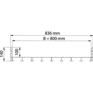 Rollstuhlrampe, LxB 2000x800 mm, Traglast 400 kg