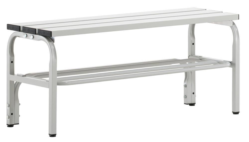 Sitzbank mit Aluleisten, Breite 101,5 cm, Höhe 45 cm, Tiefe 35 cm