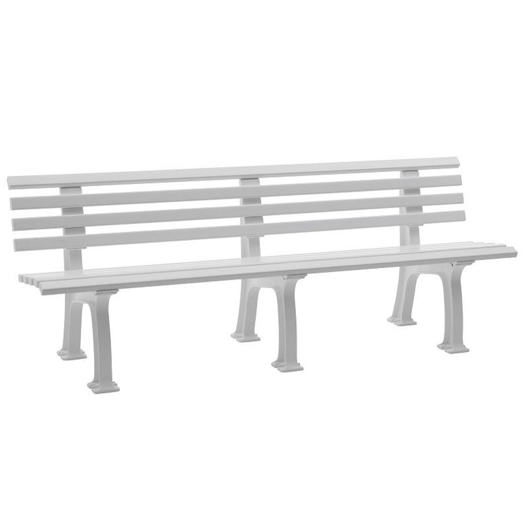 Parkbank aus Kunststoff - Breite: 200 cm - Farbe: weiss