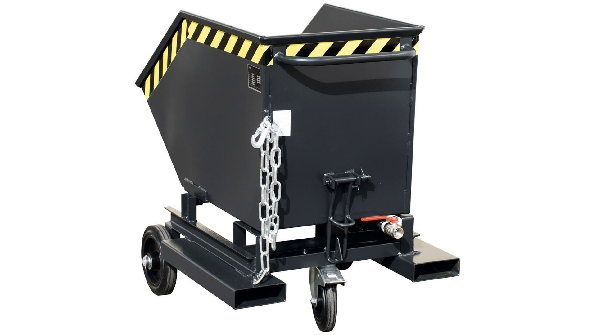 Kippwagen, Kastenwagen - 600 l Volumen - Traglast 300 kg - Einfahrtaschen - Trennvorrichtung - schwarzgrau