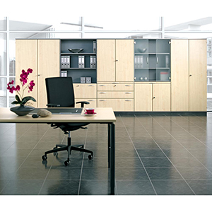 Schrankregal, Regalschrank, BxTxH 800x425x2304 mm, 6 OH, 4 Böden, 3 OH Holztüren, Schloss, weiß