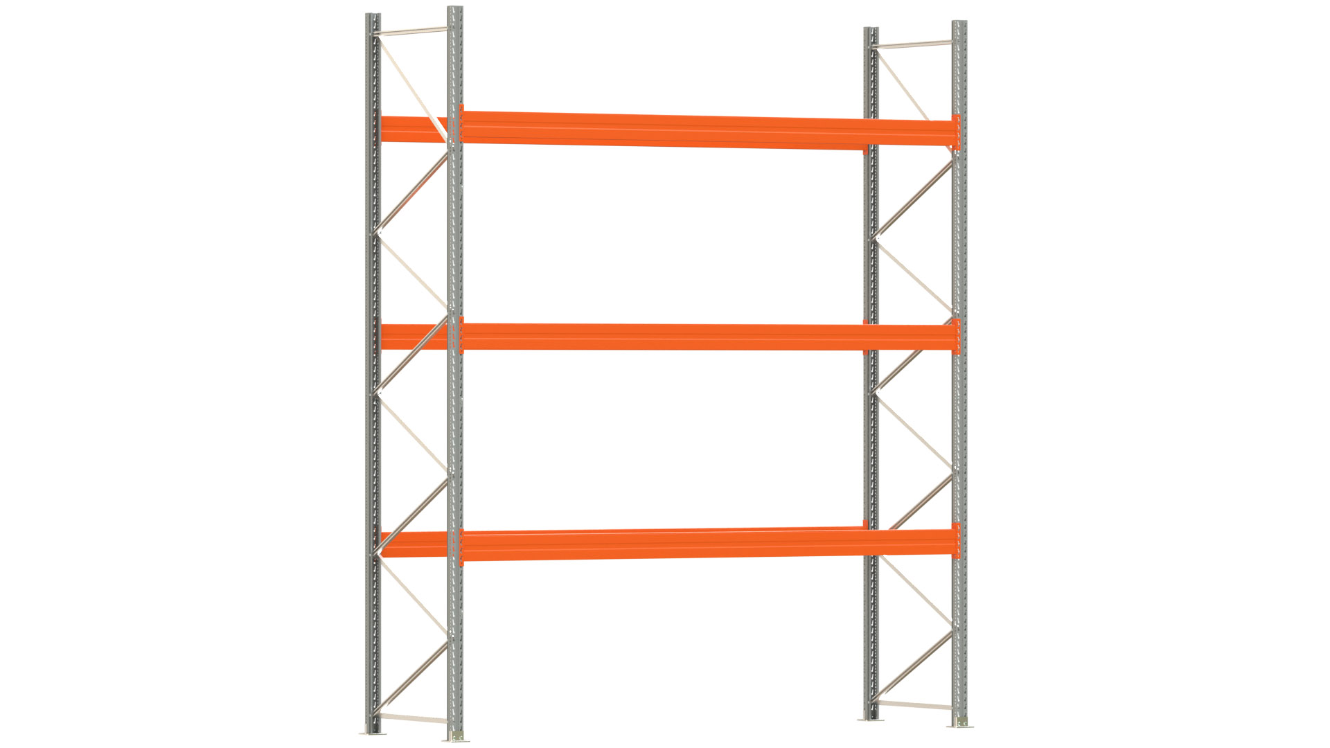 Palettenregal ARTUS - Breite 377 cm - Höhe 450 cm - Tiefe 110 cm - Fachlast 3000 kg - 16 Palettenstellplätze