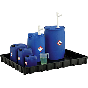 PE-Auffangwanne, BxTxH 1600x1200x165 mm, Auffangvol. 250 l, Gewicht 10,5 kg, schwarz