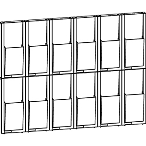Wand-Display, 12x1/3 DIN A4, BxTxH 852x59x652 mm, glasklar, inkl. Montageschiene + Befestigungsmaterial