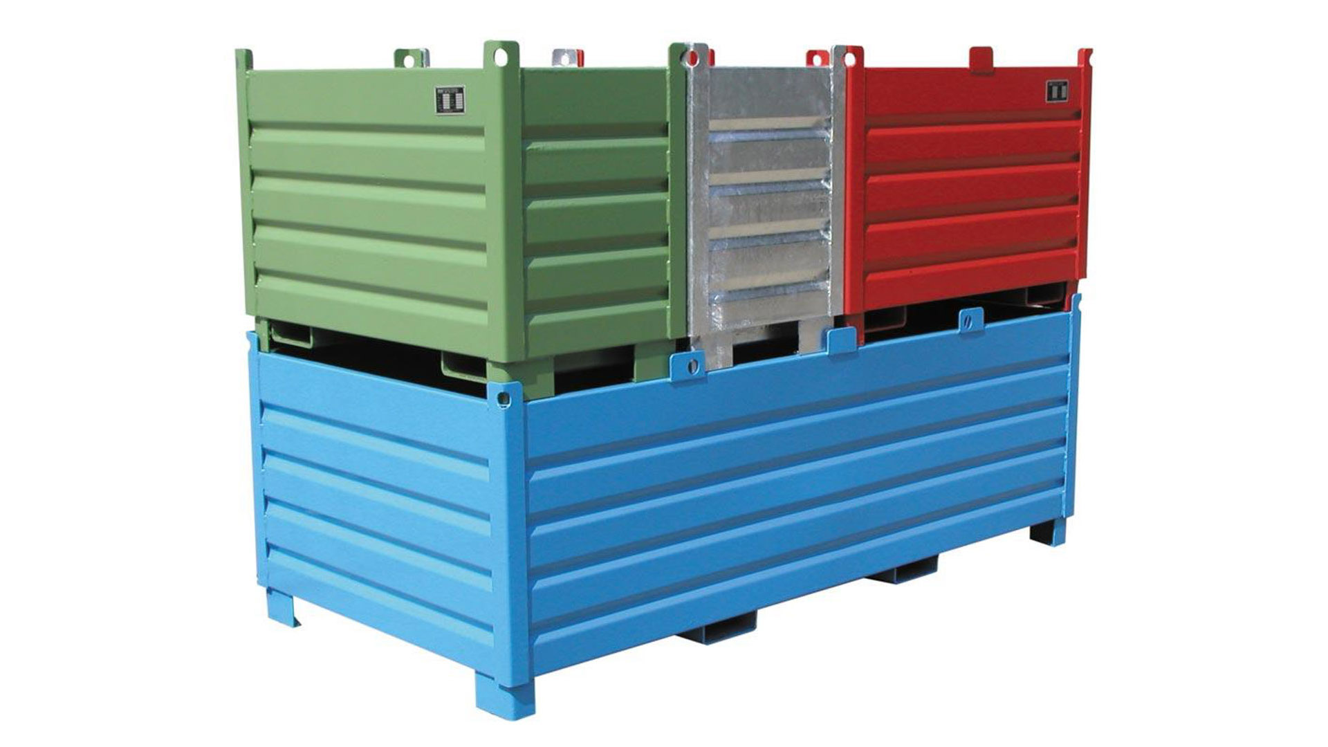 Schüttgutbehälter aus Stahl - Traglast 500 kg - Volumen 500 l - 1200x600x850mm - verzinkt