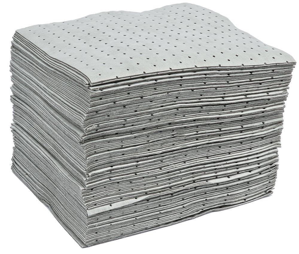 Bindemittel Tücher, BxT 400x500 mm, Aufnahme 85 l, für Öle, Farbe blau, Karton mit 100 Stück